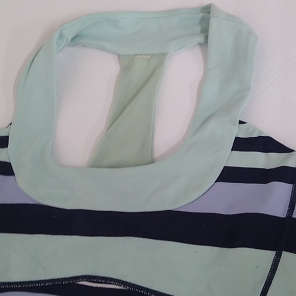 Teal purple and black striped Lululemon Tank top - Picture 2 of 5